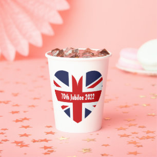 70th Jubilee 2022 British Flag Paper Cups