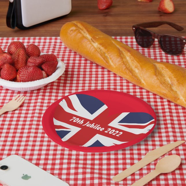 70th Jubilee 2022 England Flag Paper Plate (Picnic)