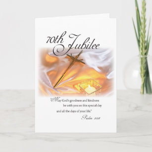 70th Jubilee Religious Life, Nun, Cross Candle Card