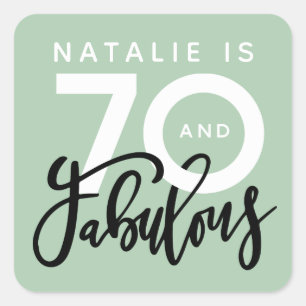 70th making 70 look good birthday favor square sticker
