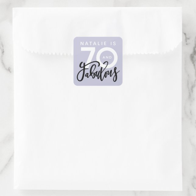 70th making 70 look good birthday favour square sticker (Bag)