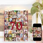 70th or Any Age Photo Collage Big Birthday Card<br><div class="desc">Photo template big birthday card which you can customise for any age and add up to 40 different photos. The sample is for a 70th Birthday which you can edit and you can also personalise the message inside and record the year on the back. The photo template is ready for...</div>