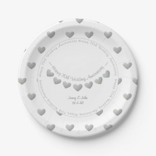 70th Platinum Wedding anniversary bunting Paper Plate