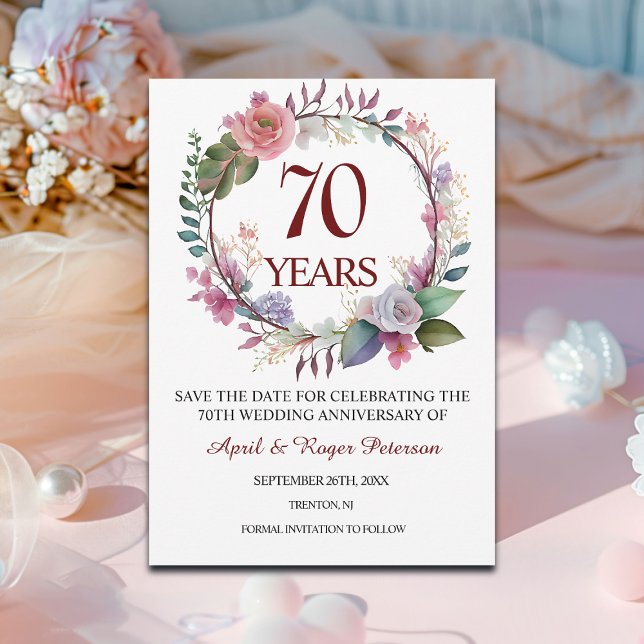 70th Platinum Wedding Anniversary  Save The Date (Creator Uploaded)