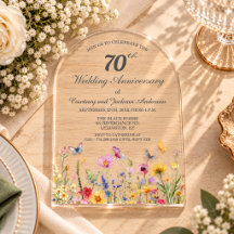 70th Platinum Wildflowers Wedding Anniversary 