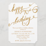 70th, Seventieth Birthday Party Ticket Celebration Invitation<br><div class="desc">NOTE: THIS IS A FLAT PRINTED INVITATION there is no actual glitter or golden metallic inks used in making it. COLOR PALETTE: white and Gold glitter look DESIGN COLLECTION: 70th birthday party, seventieth year celebration invite. This ticket style invite begins with Audrey Jeanne's hand lettered calligraphy which is scanned and...</div>