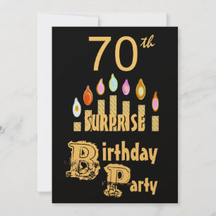 70th SURPRISE Birthday Party Invitation - GOLD