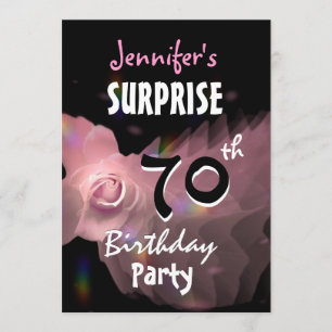 70th SURPRISE Birthday Party Invitation Pink Rose