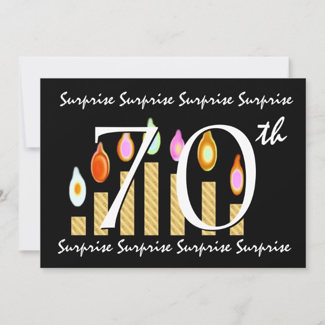 70th SURPRISE Birthday Party Invitation Template (Front)