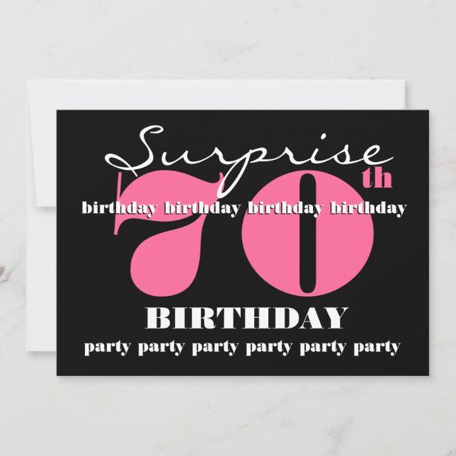 70th SURPRISE Birthday Party Invitation Template (Front)
