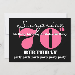 70th SURPRISE Birthday Party Invitation Template
