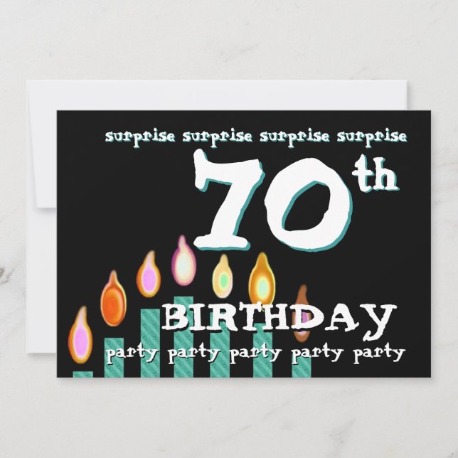 70th SURPRISE Birthday Party Invitation Template (Front)