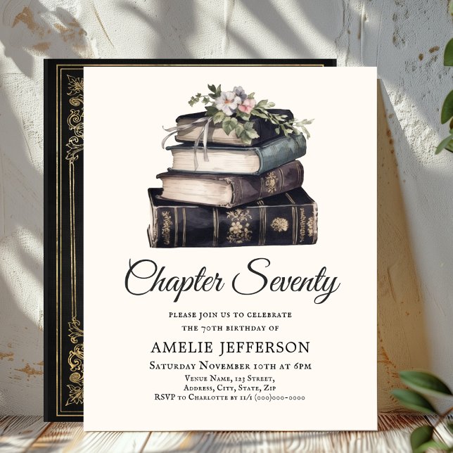 70th | Vintage Victorian Book Birthday Invitation (Creator Uploaded)