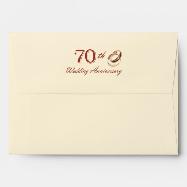 70th Wedding Anniversary Customisable Envelopes (Back (Top Flap))