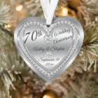 70th Wedding Anniversary Diamond Platinum Keepsake