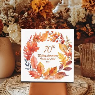 70th Wedding Anniversary Fall Floral Napkin