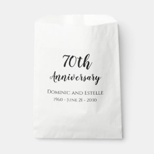 70th Wedding Anniversary Favour Treat Cake Bag