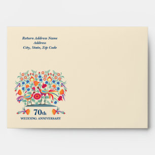 70th Wedding Anniversary Folk Art Envelope