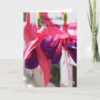 70th Wedding Anniversary Fuchsias Card