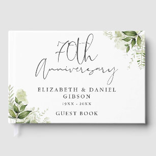 70th Wedding Anniversary Greenery Floral Photo Guest Book
