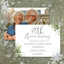 70th Wedding Anniversary Greenery Floral Photo