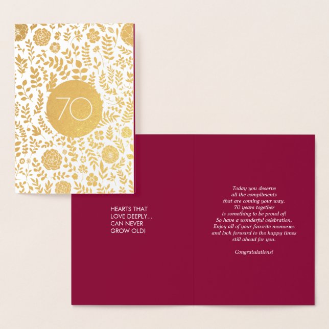 70th Wedding Anniversary Greeting Cards (Display)