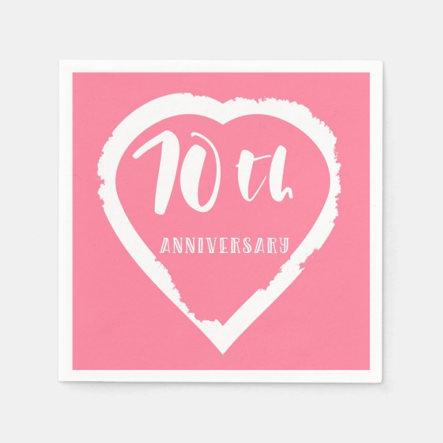 70th wedding anniversary heart napkin (Front)