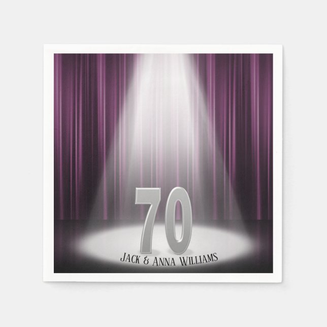 70th wedding anniversary in spotlight napkin (Front)