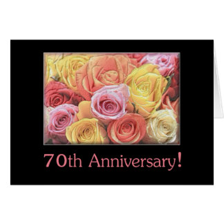 A Happy 70th  Wedding  Anniversary  Rose Cards  Invitations 