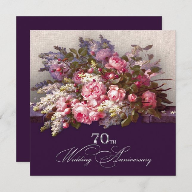 70th Wedding Anniversary Party Invitations (Front/Back)