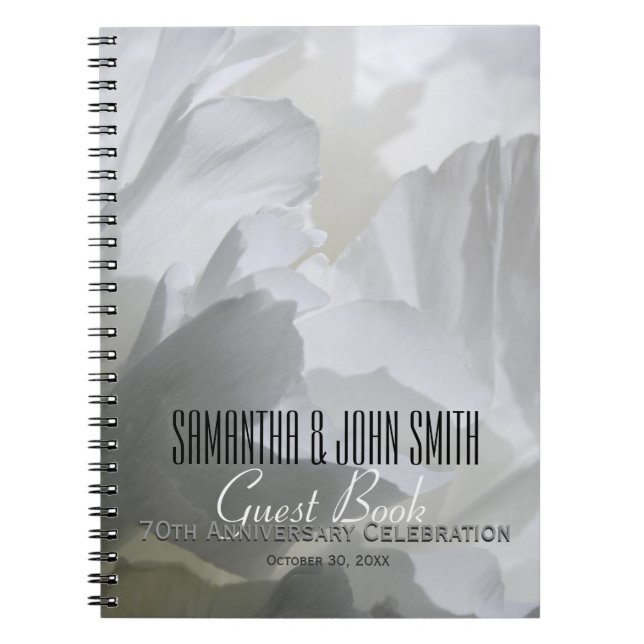 70th Wedding Anniversary Party Peony Guest Book 1 (Front)