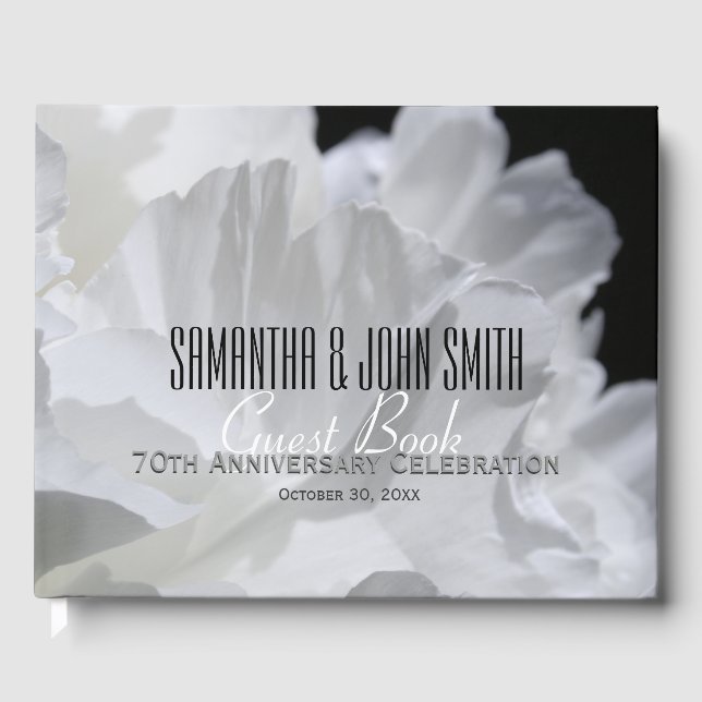 70th Wedding Anniversary Party Peony Guest Book 2 (Front)