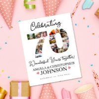 70th Wedding Anniversary Photo Collage party Sign