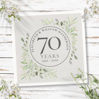 70th Wedding Anniversary Platinum Greenery