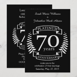 70th Wedding ANNIVERSARY PLATINUM Invitation