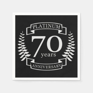 70th Wedding ANNIVERSARY PLATINUM Napkin