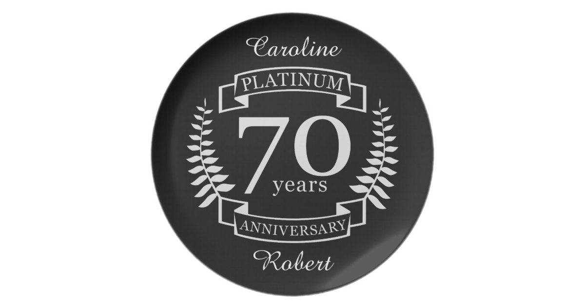 70th-wedding-anniversary-platinum-plate-zazzle