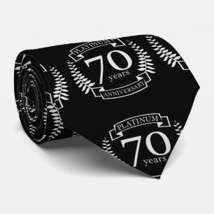 70th Wedding ANNIVERSARY PLATINUM Tie