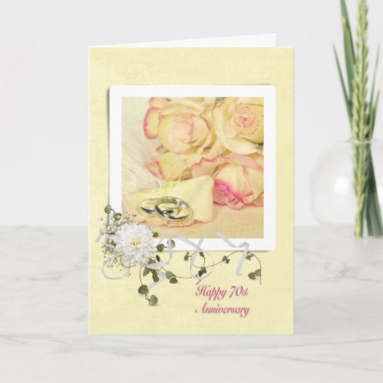  70th  Wedding  Anniversary  Roses Card  Zazzle co uk 