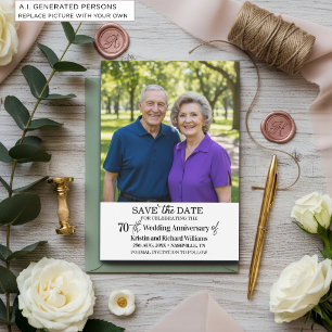 70th Wedding Anniversary Save the Date Photo Card