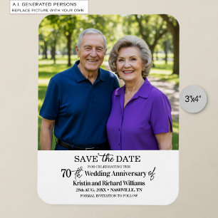 70th Wedding Anniversary Save the Date Photo Magnet