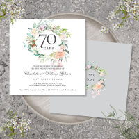 70th Wedding Anniversary Watercolor Floral