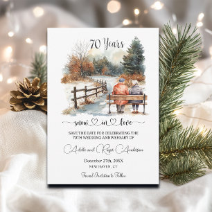 70th Wedding Anniversary Winter Landscape Romantic Save The Date