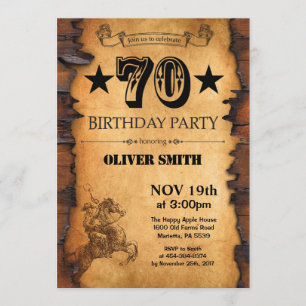 70th Western Birthday Invitation