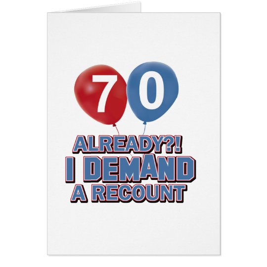 70th year old birthday designs card