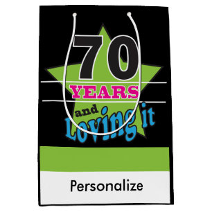 70th Years and Loving It - 70th Birthday Medium Gift Bag