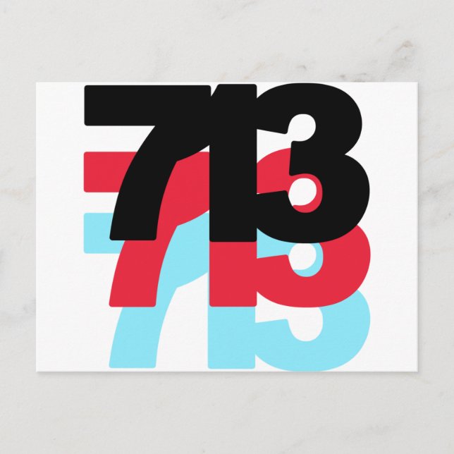 713 Area Code Postcard (Front)