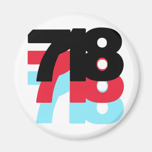 718 Area Code Magnet