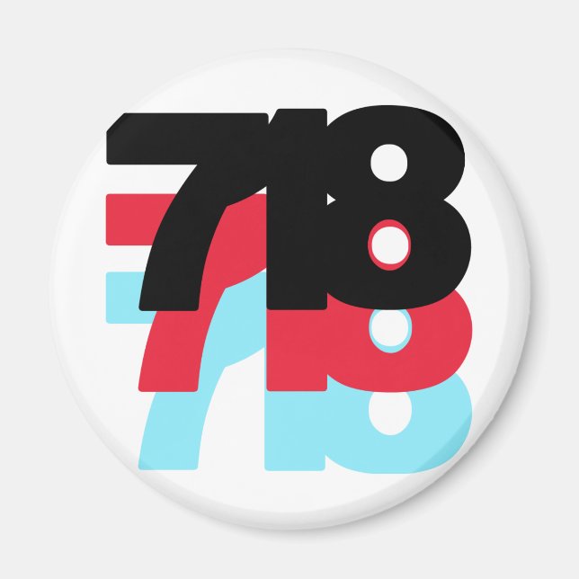 718 Area Code Magnet (Front)