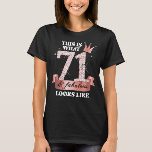 71 & Fabulous I Black Peach Party Group Candid Pho T-Shirt